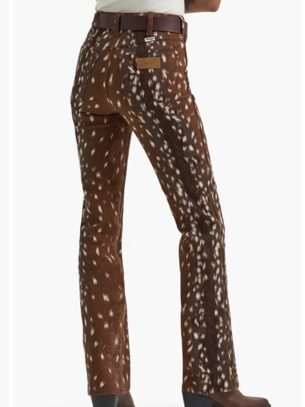 Wrangler Fawn Animal Print Mid-Rise Bootcut Jean - Picture 6 of 8